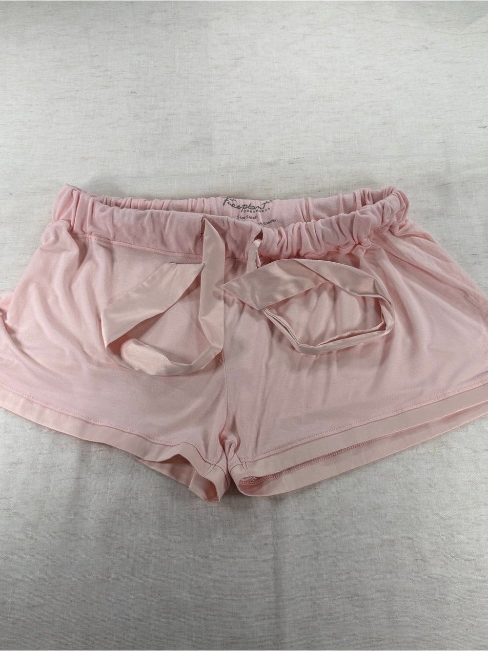 Faceplant Dreamwear Women's Pink Solid Bamboo Viscose Sleep Shorts Drawstring S